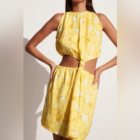 Faithfull the Brand Enditha Cutout Mini Dress, Willa Floral Print, Size 2 NWT - Picture 7 of 15